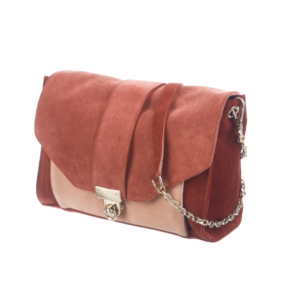 Sezane Handbags - Sezane Tiger Terra Crossbody Bag Purse Chain Strap Suede Leather